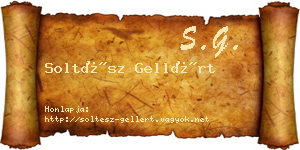 Soltész Gellért névjegykártya